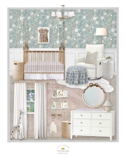 Parisian Inspired Blue Floral Nursery Design