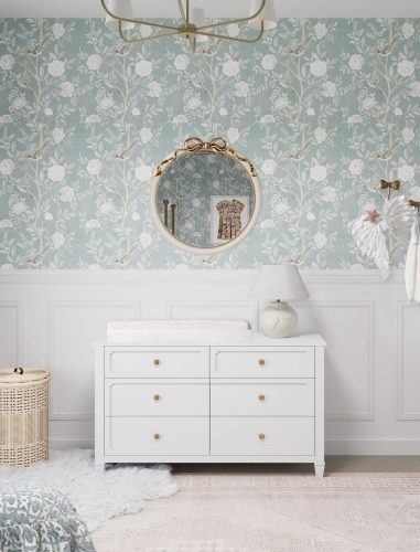 French Blue Floral Nursery Design