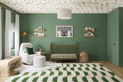 Rendering Reveal: Bold Dark Green Nursery Design