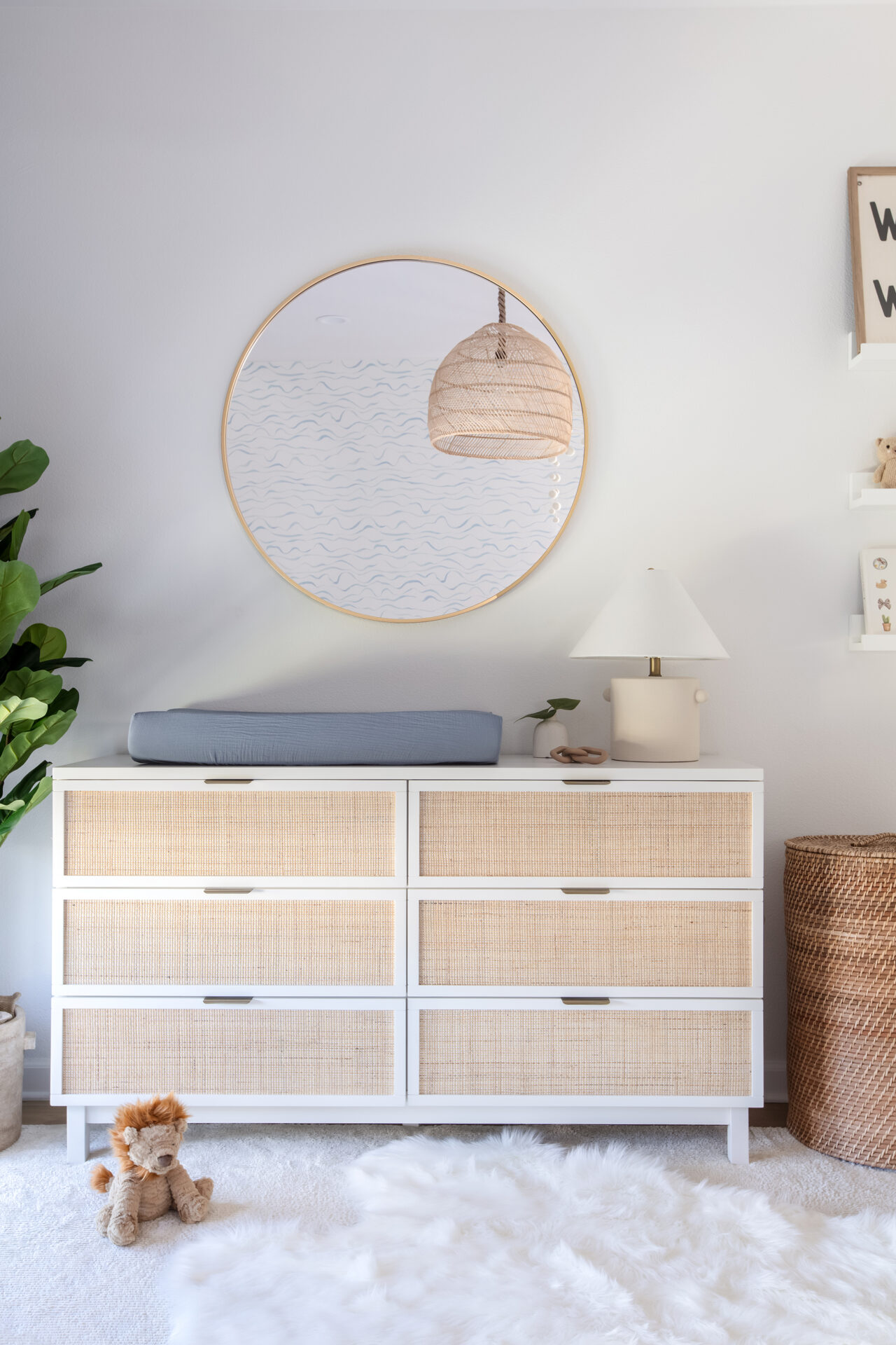Neutral & Soft Blue Nursery Design Reveal - Little Crown Interiors