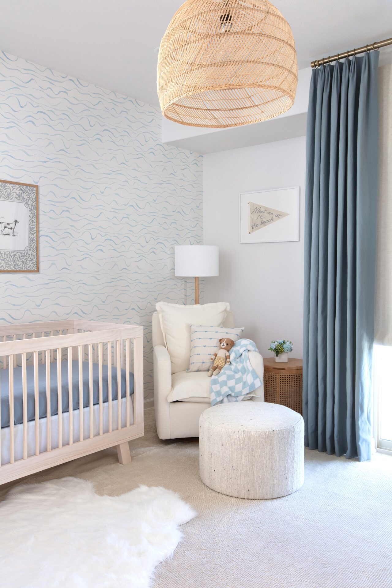 Neutral & Soft Blue Nursery Design Reveal - Little Crown Interiors