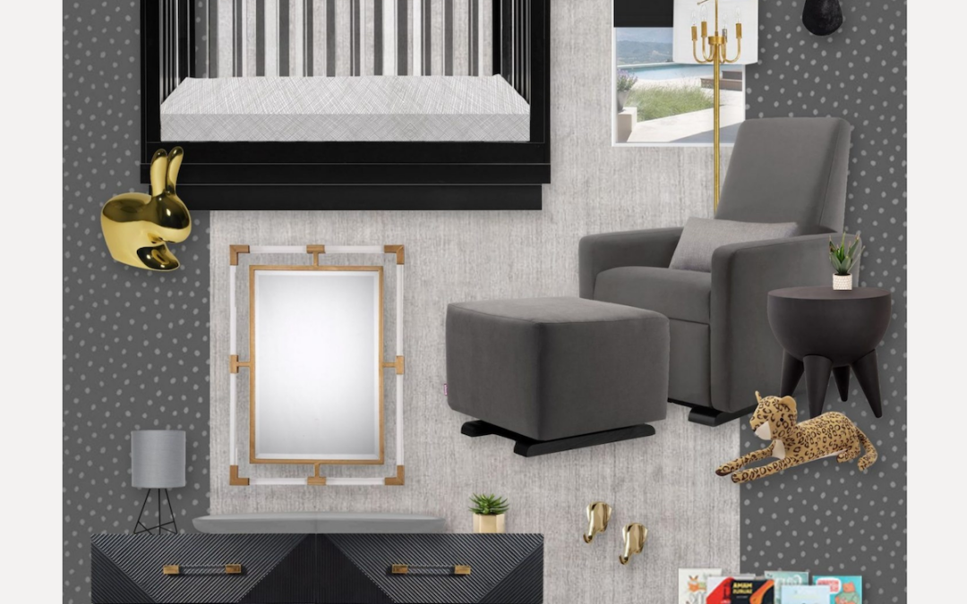 Virtual Design Reveal: A Bold Black, Gold and Gray Nursery