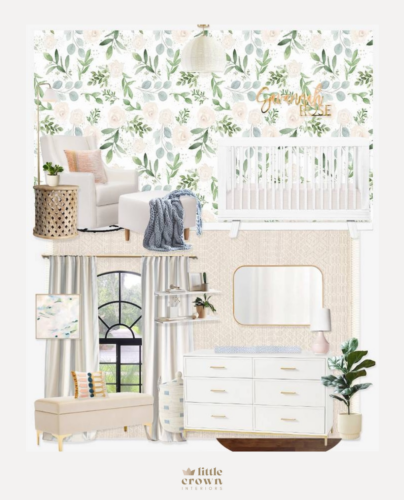 Blue, Green & Neutral Nursery Virtual Design