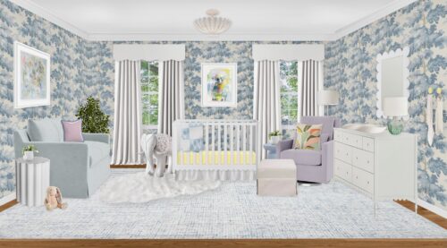 Blue Virtual Nursery with Pastel & Scallop Decor