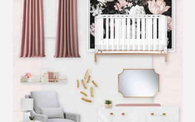 Dark Floral Girl’s Nursery Virtual Design Reveal