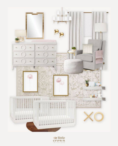 Glam White Gold Twin Nursery