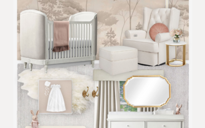 Traditional Nursery Virtual Design with Neutrals and Rose