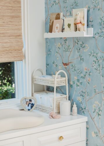 Chinoiserie Blue Floral Nursery Design for Twins
