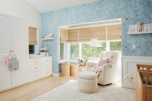 Chinoiserie Blue Floral Nursery Design for Twins