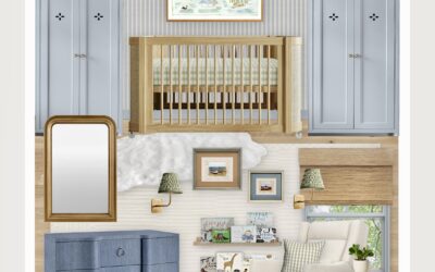 A Soft Blue and Neutral Virtual Nursery Design