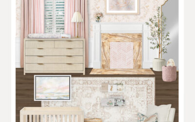 A Feminine Blush & Floral Virtual Nursery Design