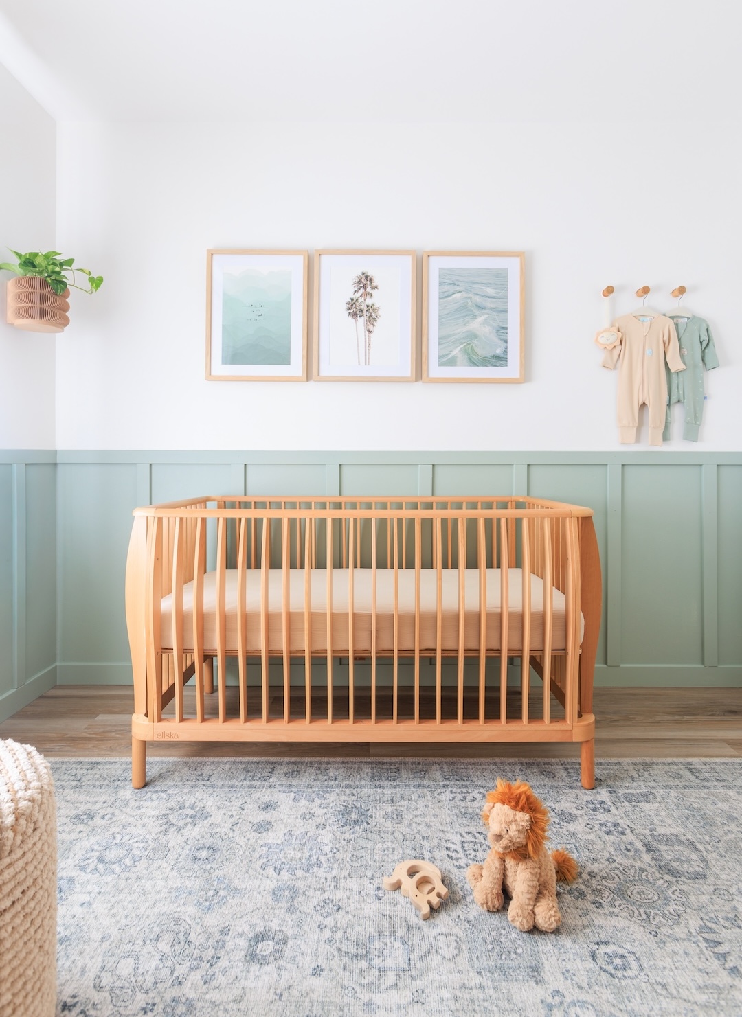 Beachy Sage Green Nursery Design for Tara Brose