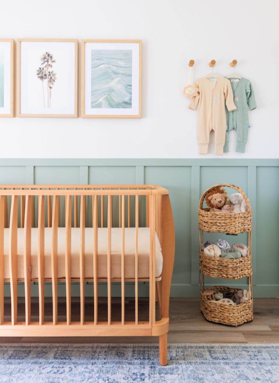 A Beachy Sage Green Nursery Design for Tara Brose - Little Crown Interiors