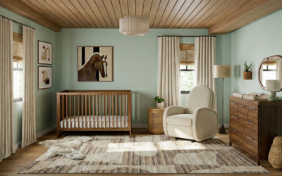 A Mid Century Modern Green Nursery for Nurture&