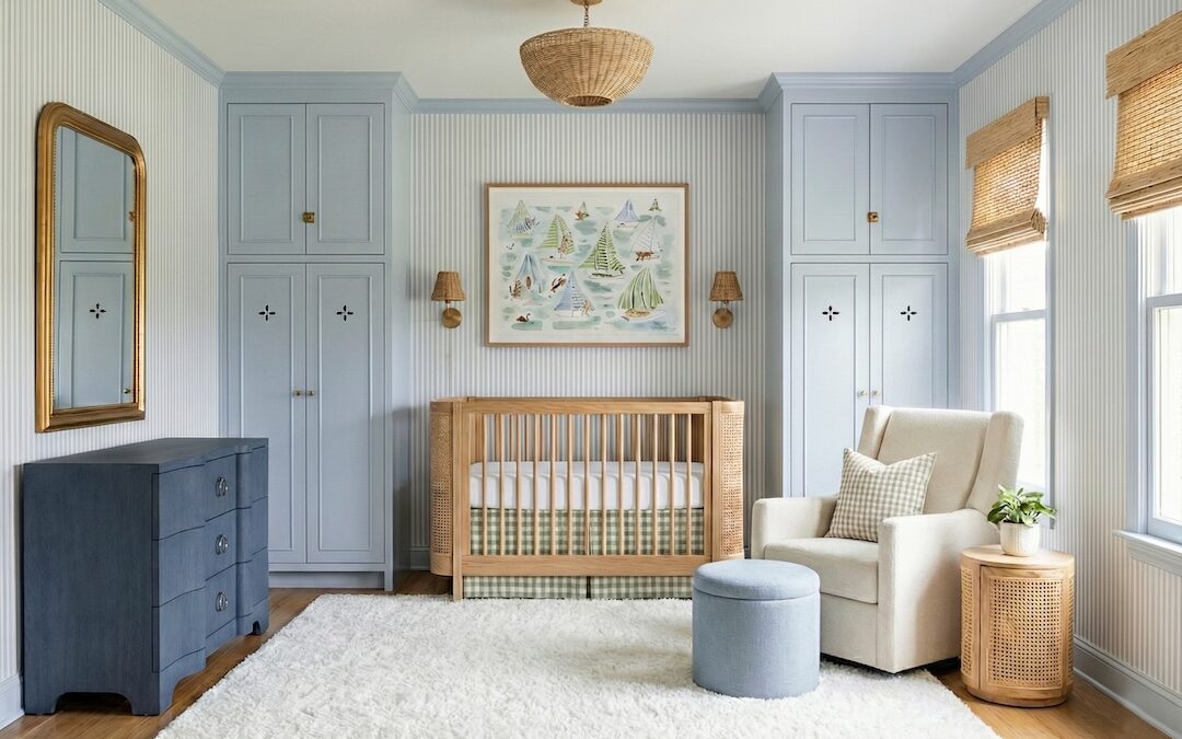 A Soft Blue and Neutral Virtual Nursery Design