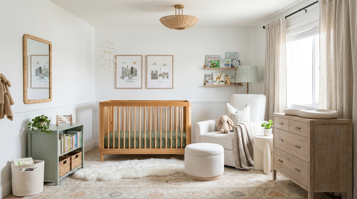 Neutral & Sage Green Nursery Design