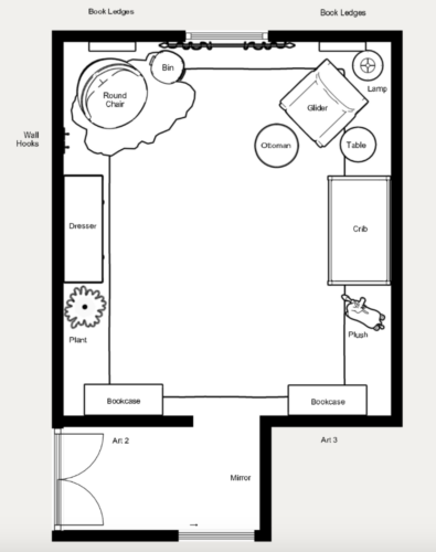 Blue & Blush Toddler Bedroom with Classic Floral Wallpaper
