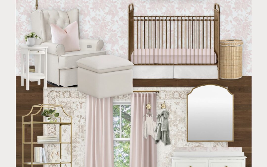 A Sweet Blush & Gold Floral Girl’s Nursery Design