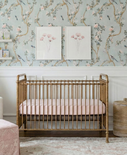 Blue Floral French Nursery Design