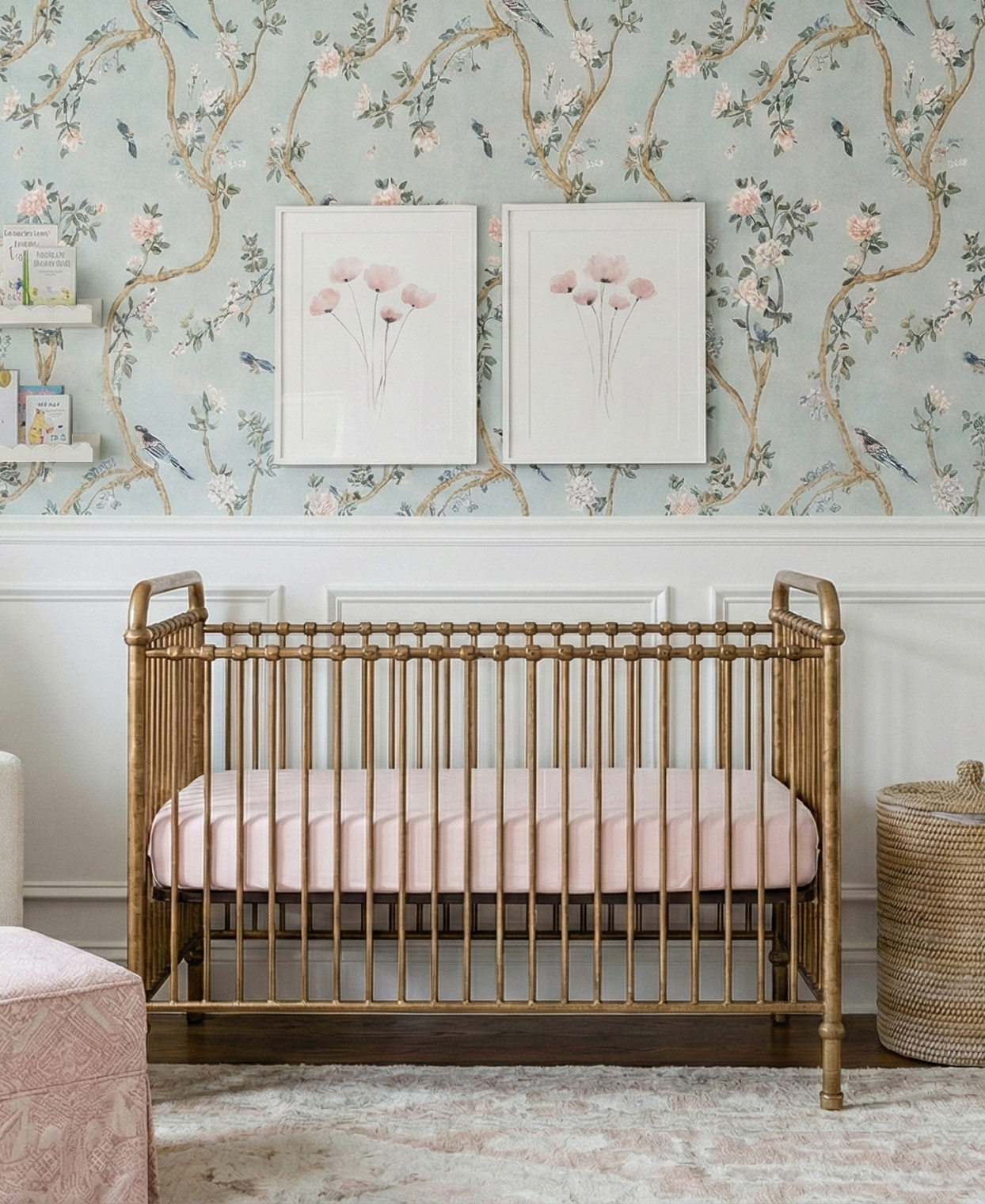 Blue Floral French Nursery Design