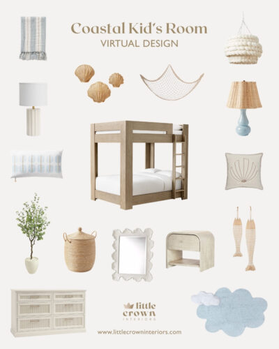 A Coastal Kid's Bunk Bedroom with Soft Blue and Neutrals
