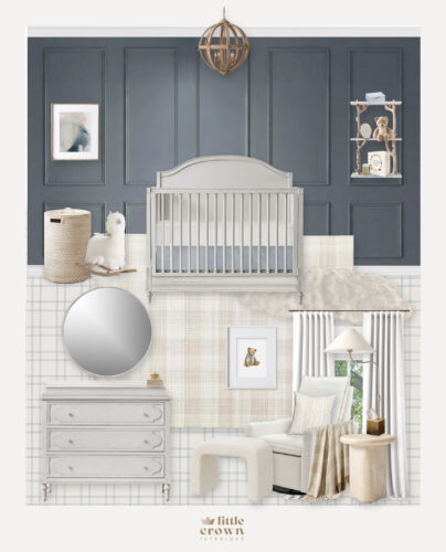 Charcoal and Neutral Virtual Nursery Design