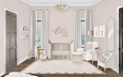 Soft and Sweet Nursery With Pink Floral Wallpaper