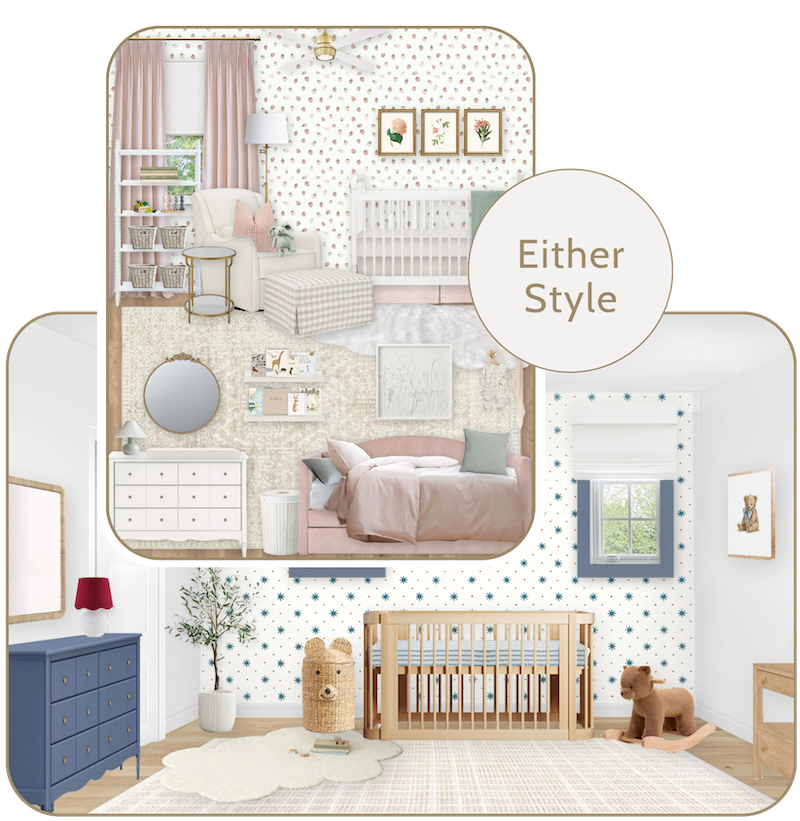 Virtual Nursery Design Rendering Styles